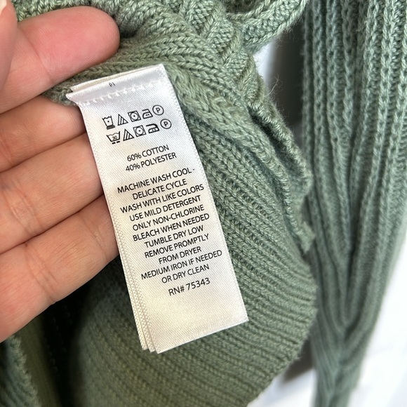 Rachel Zoe 1/4 Zip Sweater Women's XS Sage Green Casual Collared Pullover - Picture 6 of 6